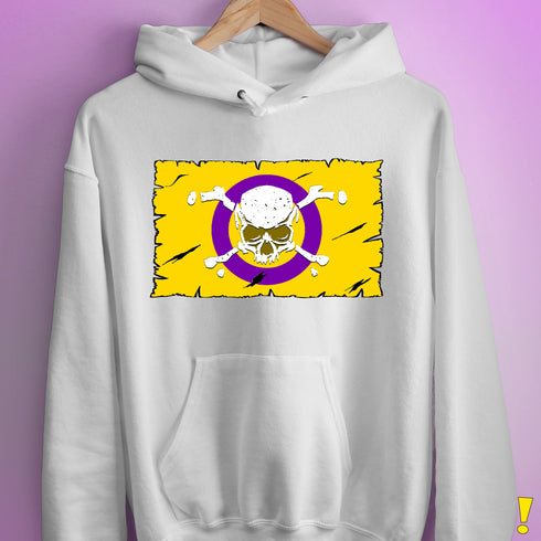 Intersex Pride Pirate Flag Hoodie - White